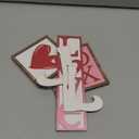 Jetec 12 Pcs Valentine's Day Tiered Tray Decor Set Heart Wooden Sign Rustic Farmhouse Decor Love Tiered Tray Decorative Signs for Valentine's Day Table Holiday(Red, Pink)