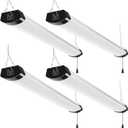 hykolity 4FT 70W LED Shop Light Linkable, 8000lm(300w Equivalent), 5000K Utility Shop Lights for Garages, Workshops, Basements, Hanging or FlushMount, with Power Cord and Pull Chain, ETL, 4 Pack