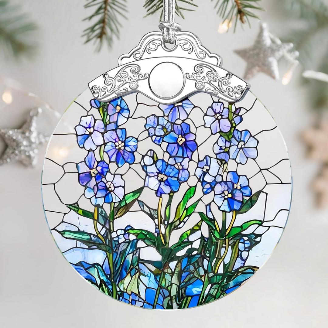 Christmas Ornaments: Stained Glass Ornament, Birth Flower Ornament, Christmas Tree Ornaments & Xmas Tree Decorations Exquisite Holiday Decor, Birth Flower Gifts Perfect Holiday & Xmas Gifts - July