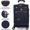 Travelpro Platinum Elite Softside Expandable Carry on Luggage, 8 Wheel Spinner Suitcase, USB Port, Suiter, Men and Women, True Navy Blue, Carry On 21-Inch
