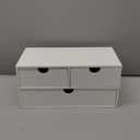 Wisuce Bamboo Desk Organizer  Mini Bamboo Desk Drawer Tabletop Cosmetic Storage Organization for Office or Home White