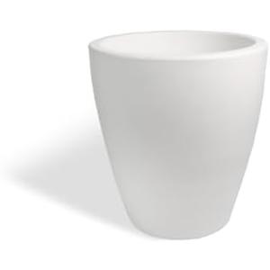 Elly Décor 23 inch Planter for Garden with Drainage, Large Round, Lightweight & Extremely Durable, Deck Indoor/Outdoor Plastic Pot, 23.6" x 21.6"x14, White