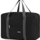 For Spirit Airlines Personal Item Bag 18x14x8 Foldable Travel Duffel Bag Tote Carry on Luggage Duffle Overnight for Women and Men (1112-Thick Series Black)