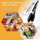 Serving Utensils Set for Partie, Silver Stainless Steel Metal Serveware Large Serving Spoons, Slotted Spoons, Forks, Tongs, Soup and Skimmer Spoon, Cake Server for Buffet, Catering, Entertaining 15pcs