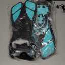 Greatever Snorkel Fins Adjustable Buckles Open Heel Swim Flippers Travel Size Short Swim Fins for Snorkeling Diving Swimming Adult Men Womens (Green)