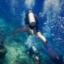 Adult Snorkel Fins - Men & Women's Long Scuba Diving Fins for Travel & Snorkeling (US Men 7-7.5 | US Lady 9-9.5, Blue Black)