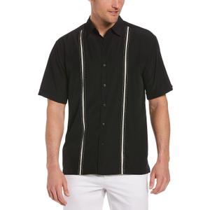 Cubavera Paneled Short Sleeve Shirt for Men, Classic Fit, Wrinkle Resistant, Casual Button-Down Shirt With Spread Collar (X-Large, Jet Black) Cubavera Paneled Short Sleeve Shirt for Men, Classic Fit, Wrinkle Resistant, Casual Button-Down Shirt With Spread Collar (X-Large, Jet Black)