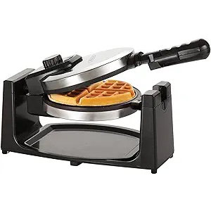 bella Classic Rotating Belgian Waffle Maker with Nonstick Plates, Removable Drip Tray, Adjustable Browning Control and Cool Touch Handles, Stainless Steel