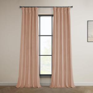 HPD Half Price Drapes Heritage Plush Velvet Curtains 108 Inches Long Room Darkening Curtains for Bedroom & Living Room 50W x 108L, (1 Panel), Peach Blossom