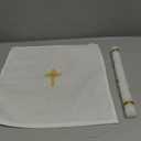 MTLEE Pack of 2 Baptism Candle Set for Boys and Girls, Baby Baptism Cloth with Gold Cross and Sacramental Catholic Candle Velas para Bautizo Christening Set