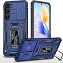 Case for S23 Samsung Phone Case Samsung Galaxy S23 Case with Kickstand Ring Holder, with Camera Cover, with Magnetic Car Mount Function, for Samsung Galaxy S23 (Navy Blue)