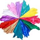 12 Pcs Dance Play Scarves, 35 x 35 Inch Rainbow Silks Scarves Polyester Play Scarf Sensory Dance Juggling Scarve for Teens Youths