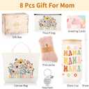8 PCS Birthday Gift for Mom Flower Theme Mothers Day Christmas Gifts from Daughter Son New Mom Gift Besket