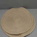 SHACOS 15 inch Round Braided Placemats Set of 6 Cotton Polyester Place Mats Non Slip Heat Resistant Washable Table Mats for Kitchen Dining Party Table Decor (Beige, 6)