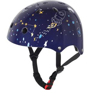 Kids Toddler Bike Helmet for Boys Girls, Adjustable Bicycle Helmet from Infant Baby to Children, Multi-Sport for Scooter Skateboard Roller/Inline Skate (48-54cm / 18.9-21.25 inch, Universe)