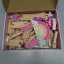 Lehoo Castle Wooden Train Set - Unicorn Train Set for Toddlers 2-4, Wooden Train Track Toddler Girl Toys, Pink Train Fantasy Toys for 3 4 5 6 7 Year Old Girl