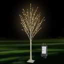 5FT 400 LED Lighted Birch Tree Including Twinkle Lights, LED Birch Tree with Timer, Lighted Tree for Outdoor Indoor Home Party Yard Easter Christmas Decoration (Warm White Light)