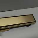 Linear Shower Drain ，with Tile Insert Panels ，36 Inch Brushed Gold 304 Stainless Steel Rectangle Shower Floor Drain，with Hair Catcher, Adjustable Feet