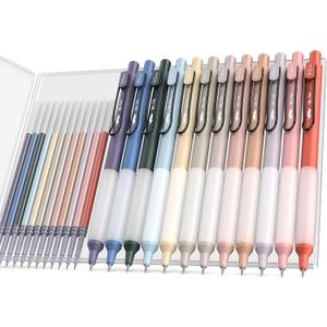 Mr. Pen- Retractable Gel Pens with Case, 12 Pack, Colorful Ink, 12 Refills, Gel Pens Fine Point 0.5mm, Retractable Pens