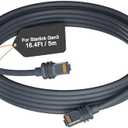 Pack Of 2 FORGING MOUNT Starlink Cable, Starlink Gen 3 Cable 16.4FT/5M Satellite Replacement Standard V3 Cable for Starlink Rectangular Satellite Gen 3 Starlink Cable Extension Waterproof - Gray (16.4FT)