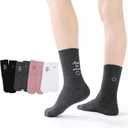 4 Pairs Cotton Socks for Women Cute Knitted Crew Sock Casual Athletic Aesthetic Socks