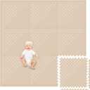Play Platoon Large Baby Play Mat for Floor 9 Tile 72 x 72 in - Extra-Thick Interlocking Foam Tiles 24 x 24 in - Soft Puzzle Mats for Playroom - Neutral Playmat Rug for Kids - Triangle