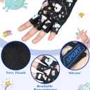 6 Pairs Christmas Kids Bike Gloves Gift Cute Fingerless Gymnastics Workout Golf Gloves for Girls Boys (Black)