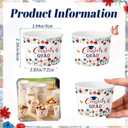 2 x Funnymoom 50 Pack Red White Blue Wildflower Graduation Ice Cream Cups 9 oz Class of 2026 Congrats Grad Disposable Dessert Snack Cups Floral Graduation Paper Soup Bowls for College High School Party, about 3.5 x 2.4 x 2.8 inches/ 9 x 6 x 7.2 cm