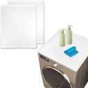 2 PCS Washer and Dryer Covers for the Top - 25.5 x 23.6 in Washing Machine Top Cover Pads,Dust-Proof Silicone Rubber Non-Slip Dryer Top Protector Guards Mat Support for Home Kitchen Laundry Room White