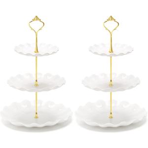 Coitak Plastic Cupcake Stands, 3 Tier Cupcake Stand, Dessert Tower Tray for Tea Party, Birthday and Wedding (2 Pack)