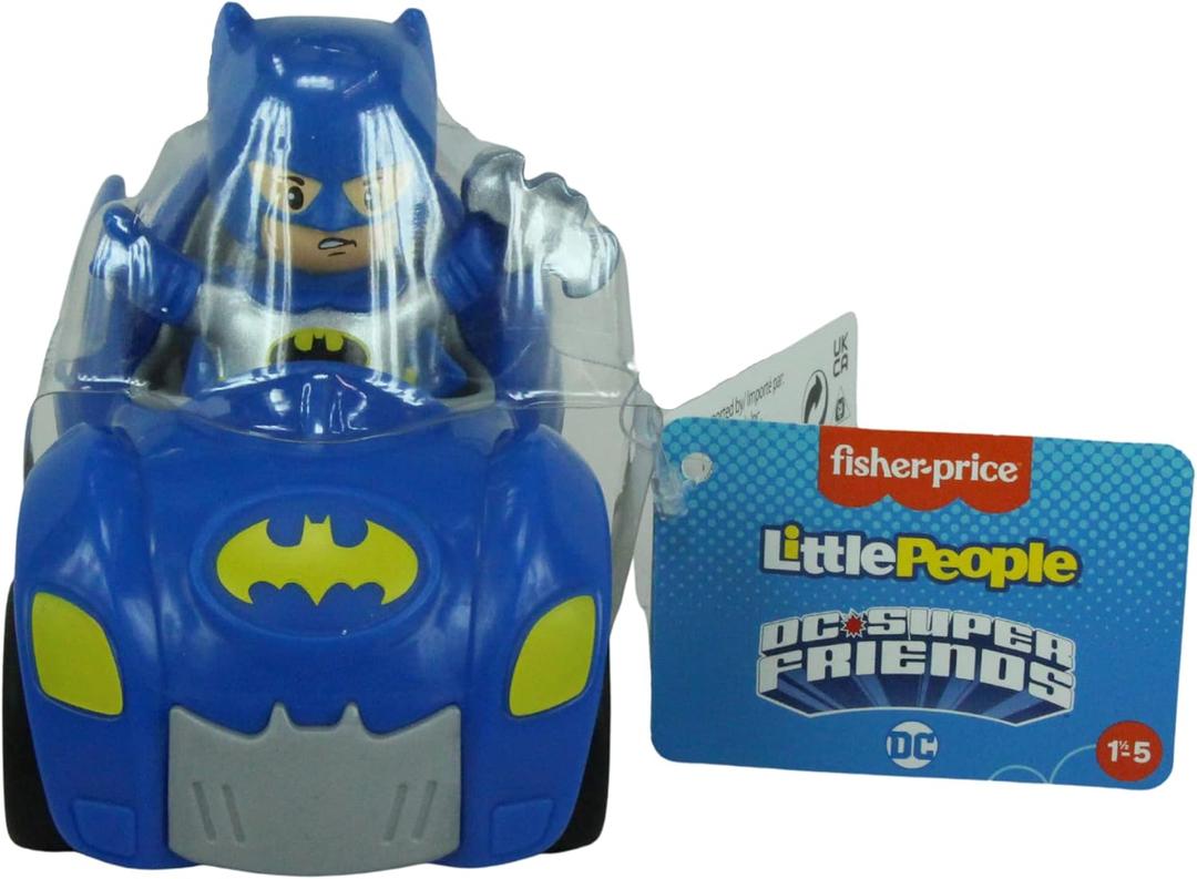 Fisher Price Little People DC Super Friends, Imaginext DC Superhero Toys, Creative, Educational Toys, Batman and Batmobile Set, Make Story Telling Times More Exciting