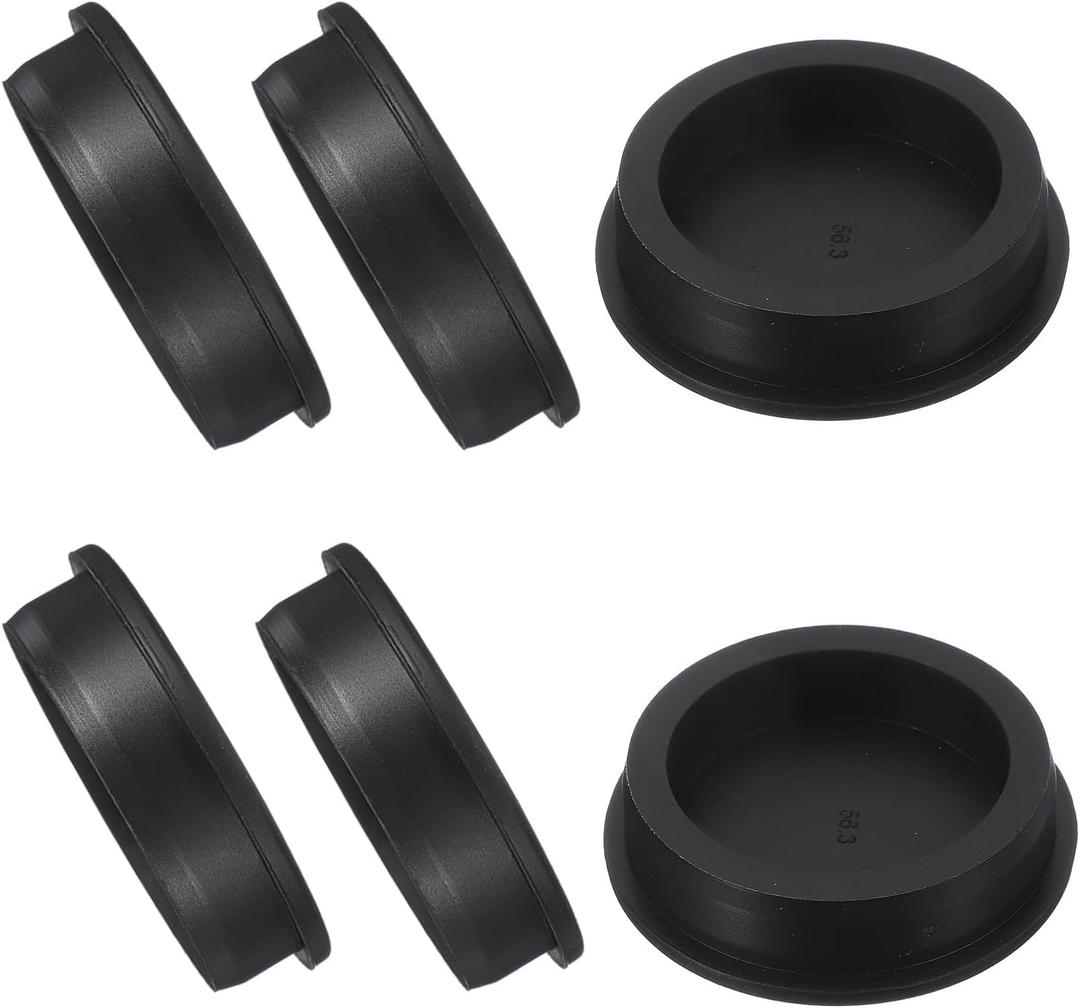 uxcell 6 Pcs T Shaped Silicone Plug, Dia 55 mm/2.17 Inch Elastic Waterproof Silicone Plug Reusable Bottle Stopper Sealing Round Hole Plug for Pipes Equipment, Black