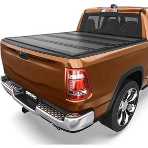 OEDRO Hard Quad-Fold Low-Profile Tonneau Cover Fit for Dodge Ram 1500 Classic 2009-2024, for Dodge Ram 2500 3500 2010-2026 with 6.4ft Bed Without Rambox