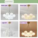 Aeyee Glass Bubble Chandelier, Cute Globe Pendant Light, Frosted Glass Hanging Lamp for Kids Room, Nursery Room (Gold, 7 Lights)