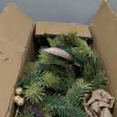 DecorbyHannah Christmas Garland with Lights, 9Ft Prelit Christmas Garland for Mantle, Stairs Railing, Lighted Xmas Garlands with Pine Cone, Bow Ornaments for Home Outdoor Decor(Green Gold)