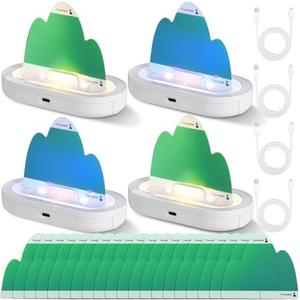 Qualirey 4 Pcs Fly Traps Indoor Bug Catcher Rechargeable Battery Operated Flying Insect Gnat Traps Fruit Fly Trap with 20 Sticky Boards USB and Battery Powered for Indoor Outdoor