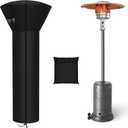 SIRUITON Patio Heater Covers with Zipper and Air Vent,Waterproof Outdoor Heater Cover, Dustproof,Wind-Resistant,UV-Resistant,Snow-Resistant,89" Height x 33" Dome x 19"Base, 420D Black