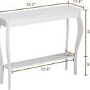 ChooChoo 39" Narrow Entryway Table with Storage Shelf, White, 11.8"D x 39.3"W x 31.4"H