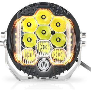7 Inch Round LED Offroad Light with DRL, 90W Driving Light LED Light Bar, 8000LM Spot Flood Combo Work Light for Wrangler, ATV, SUV, UTV, Trucks, Pickup, 4x4, F150 - Pack of 1