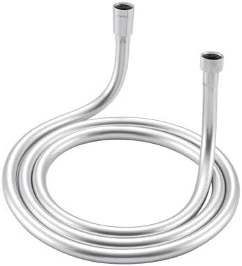 KINSE Kink Free Shower Hose, 118" Extra-Long for Handheld Shower Head Hose, Flexible PVC Shower Hose Replacement with Brass Insert and Integral Rubber Ring - Sturdy & Anti-Leakage(silver) Pack of 2