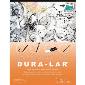 Grafix Dura-Lar 0.005" Film, Matte, Translucent 19"x24", Economical Alternative to Drafting Film, Mylar and Acetate, Translucent Drawing Surface for Lead, Ink, Charcoal and Paint, Pad of 25 Sheets Grafix Dura-Lar 0.005" Film, Matte, Translucent 19"x24", Economical Alternative to Drafting Film, Mylar and Acetate, Translucent Drawing Surface for Lead, Ink, Charcoal and Paint, Pad of 25 Sheets