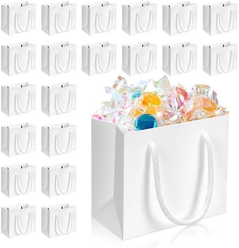 ISUSSER 120 Pack 4.7 x 2.4 x 4 Inches Extra Small Gift Bags, Mini Gift Wrap Paper Bags with Handles for Birthday Gifts, Baby Shower, Weddings, Party Favors, Graduation, Holidays, Celebrations