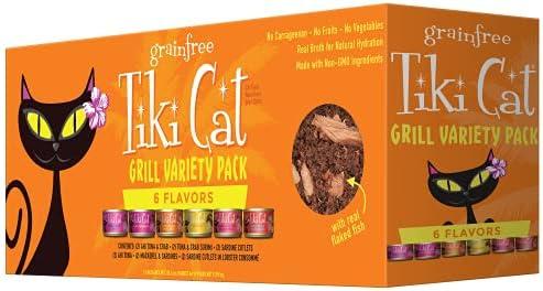 Tiki Cat Grill Wet Cat Food, Variety Pack, 2.8 oz. Cans (12 Count) BBD 13/09/2025