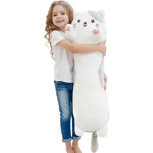 Dalmao 36" Cat Stuffed Animal, Soft Long Pillow Cute Cartoon Kitten Plush Body Pillow, Giant Large Big Jumbo Cat Plushies Toy Gift for Kids, Girls, Birthdays