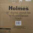 HOLMES 16" Digital Stand Fan, 80 Oscillation, 3 Speeds, 3 Modes, 7.5 Hour Timer, Adjustable Height, 30 Adjustable Head Tilt, Ideal for Home, Bedroom or Office, Remote Control, Black (16 Inch)