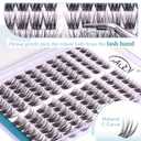 GAQQI Lash Clusters Volume & Wispy Eyelash Clusters 10-14mm Cluster Lashes 120PCS, Cluster Eyelash Extensions C Curve, Ultra-thin & Soft Clear Band False Lashes Wide Band (WING)