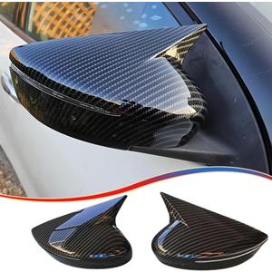 MUXEE Side Mirror Covers, for Nissan Kicks 2018 2019 2020 2021 2022 2023 2024 Turn Signal housing,Sports Rear View Mirror Cover Accessories-Carbon Fiberwith Turn Signal Slot