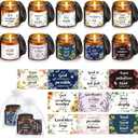 Landhoow 30 Pcs Christian Gifts for Women, 10 Pcs Scented Religious Bible Candles 10 Floral Verses Cards and 10 White Organza Bag for Women Christmas Birthday Wedding Party Gift Supplies Favor