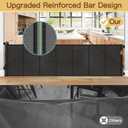Reinforced 200 Inch Extra Wide Retractable Baby Gates to Prevent Crawling Through, Indoor/Outdoor Baby Gates for Decks, 16 ft Mesh Retractable Fence/Barrier/Blocker/Screen Gate for Garage, Black
