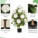 3FT Artificial Hydrangea Tree with White Flowers, 2 Pack Faux Silk Plant Fake Hydrangea Bush Flower Tree for Porch Patio Living Room Decor